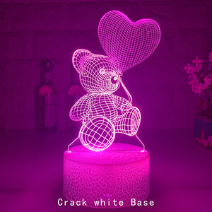 3D LED Lamp – Teddy Night Light 🎁✨❤️🧸💡