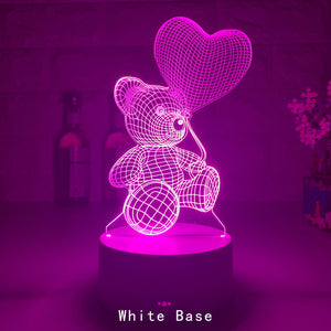 3D LED Lamp – Teddy Night Light 🎁✨❤️🧸💡