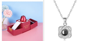 Valentine's Day 🌹 Metal Rose Necklace 💎 Gift Box for Her 💖