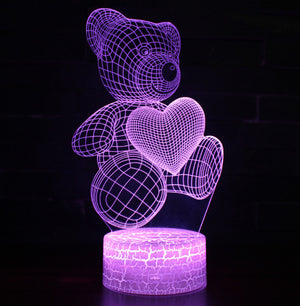 3D LED Lamp – Teddy Night Light 🎁✨❤️🧸💡