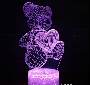 3D LED Lamp – Teddy Night Light 🎁✨❤️🧸💡