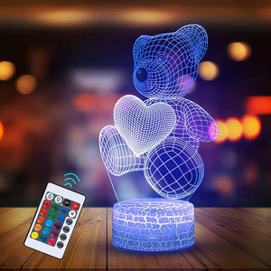 3D LED Lamp – Teddy Night Light 🎁✨❤️🧸💡