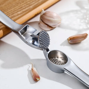 Professional Garlic Press, Soft-Handled Zinc Alloy Garlic Mincer Crusher - Kitchen Tools