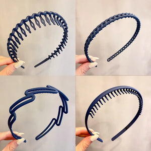 Fashion Elegant Wave Hairbands For Women Trendy Toothed Non-slip Hair Combs Hair Accessories Girl Face Wash Sports Headbands