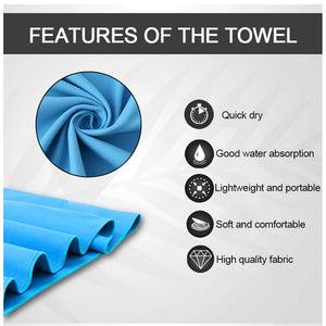 Microfiber Beach Towels Fast Drying Sports Towels Ultra Soft Lightweight Super Absorbent Bath Gym Towels for Beach Swimming Yoga