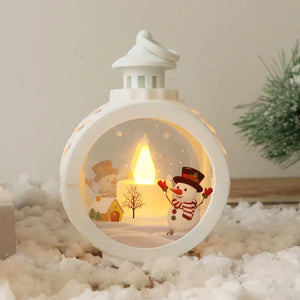 Santa Claus & Snowman Retro Night Light Hanging Led Lights Christmas Atmosphere Decoration Supplies Luminous Gift Window Display