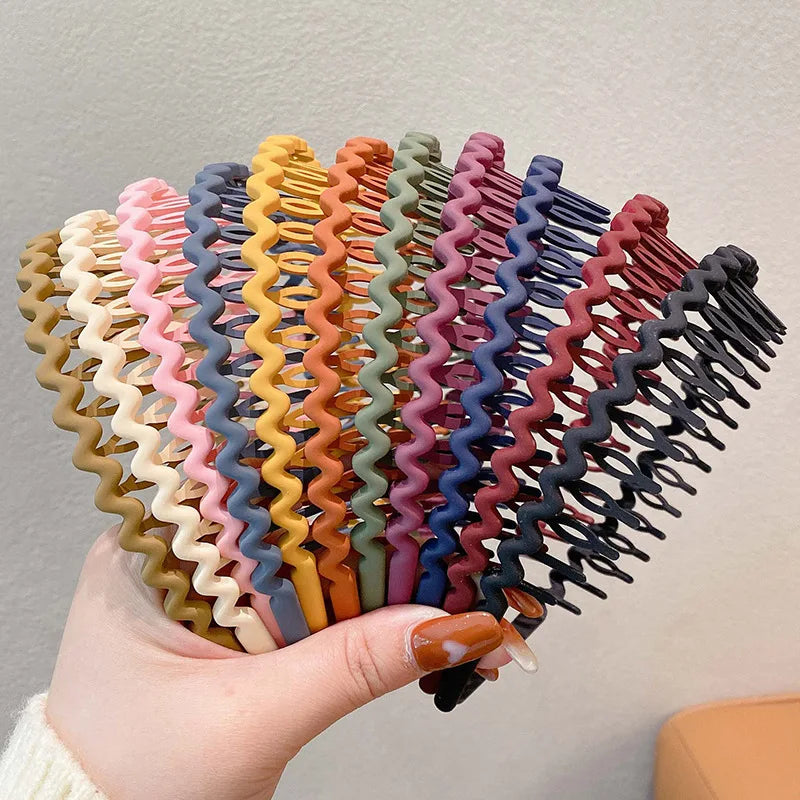 Fashion Elegant Wave Hairbands For Women Trendy Toothed Non-slip Hair Combs Hair Accessories Girl Face Wash Sports Headbands