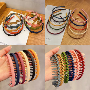 Fashion Elegant Wave Hairbands For Women Trendy Toothed Non-slip Hair Combs Hair Accessories Girl Face Wash Sports Headbands