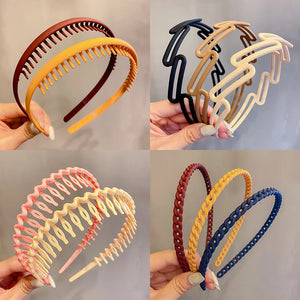 Fashion Elegant Wave Hairbands For Women Trendy Toothed Non-slip Hair Combs Hair Accessories Girl Face Wash Sports Headbands