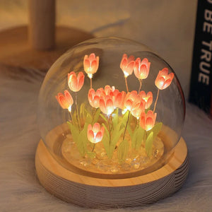 10/20Pcs Tulip Night Light Battery Operated Tulip Flower Table Lamp DIY Simulation Tulip LED Nightlight Handmade Bedside Light