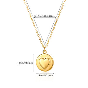 Stainless Steel Glossy Heart Pendnat Necklace For Women Gold Color Hollow Pendant Necklace Wedding Christmas Jewelry Gift mujer