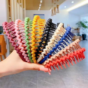 Fashion Elegant Wave Hairbands For Women Trendy Toothed Non-slip Hair Combs Hair Accessories Girl Face Wash Sports Headbands