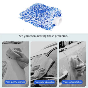 Double-sided thickened plush car cleaning gloves microfibre absorbent cleaning coral fleece car wash gloves