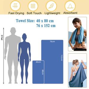 Microfiber Beach Towels Fast Drying Sports Towels Ultra Soft Lightweight Super Absorbent Bath Gym Towels for Beach Swimming Yoga