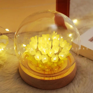 10/20Pcs Tulip Night Light Battery Operated Tulip Flower Table Lamp DIY Simulation Tulip LED Nightlight Handmade Bedside Light