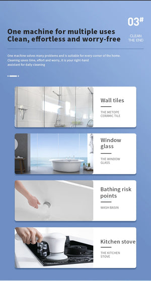 YOUPIN Ipx7 Wireless Handheld Electric Cleaner Scrubber Cleaning Brush Tool Rechargeable For Car Home Kicthen Car Washer