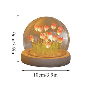 Fairy Pink Tulip Night Light Battery Operated Tulip Flower Table Lamp DIY Simulation Tulip LED Nightlight Handmade Bedside Light