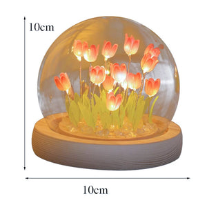 10/20Pcs Tulip Night Light Battery Operated Tulip Flower Table Lamp DIY Simulation Tulip LED Nightlight Handmade Bedside Light