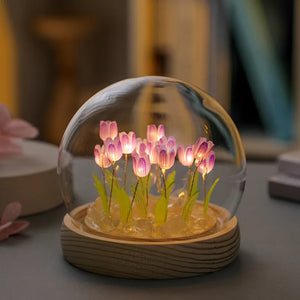 10/20Pcs Tulip Night Light Battery Operated Tulip Flower Table Lamp DIY Simulation Tulip LED Nightlight Handmade Bedside Light