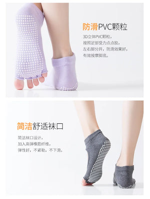 Yoga Socks Dot Rubber Five Finger Socks Women Non-slip Pilates Exercise Yoga Ssplit Toe Fitness Socks