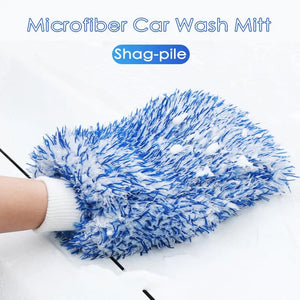 Double-sided thickened plush car cleaning gloves microfibre absorbent cleaning coral fleece car wash gloves