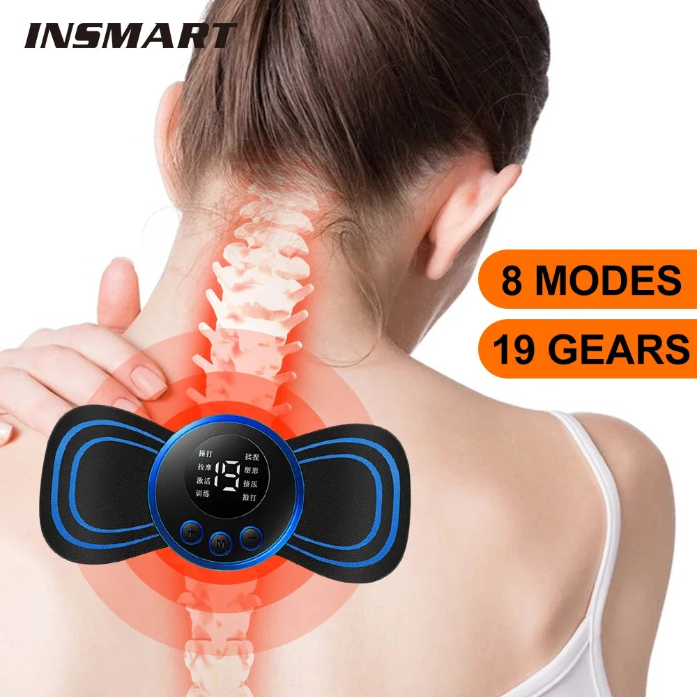 Neck Massager Mini 🧘‍♀️ Electric EMS | 8 Modes | Relax & Relieve Fatigue 💪