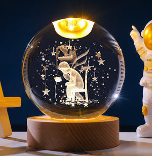 🌌✨ 3D Galaxy Crystal Ball – Magische Dekoration mit Lasergravur