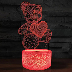 3D LED Lamp – Teddy Night Light 🎁✨❤️🧸💡